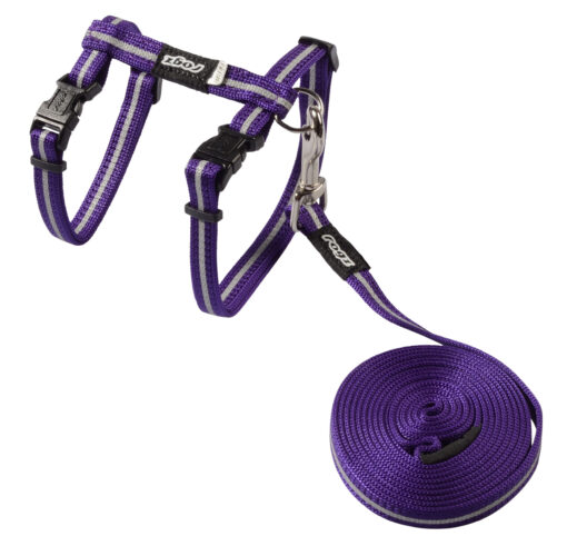 Rogz Cat H-Harness and Lead Combination -  Reflective - -AlleyCat