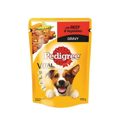 Pedigree Adult Beef & Vegatable in Gravy (1 Box of 12 X 100g Pouchs)