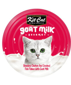 Kit Cat Boneless Chicken Shreds & Smoked Fish Flakes with Goat's Milk 70g Cat Food