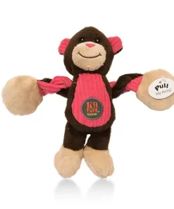 Charming Pets Baby Pulleez Squeaky Plush Toy - Monkey