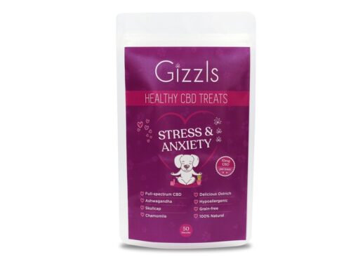 Gizzls Ostrich CBD Dog Treats for Stress & Anxiety (for large dogs)