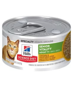Hill's Science Plan Feline Senior Vitality 7+ Chicken & Vegetable Stew Tin