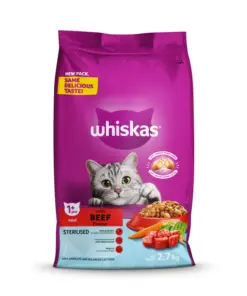 WHISKAS ADULT STERILISED CAT FOOD - BEEF
