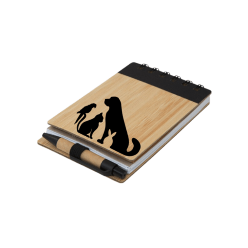 Wood Pocket Notepad &
Sticky-Memo with Pen for Pet Parents