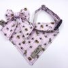 Pink Bees Collar, Girly Bow & Bandana (Girl)